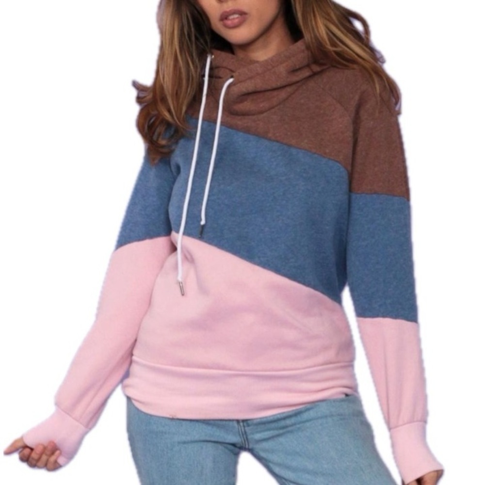 Naketano Diagonal Color Block Women’s Hoodie Sweater